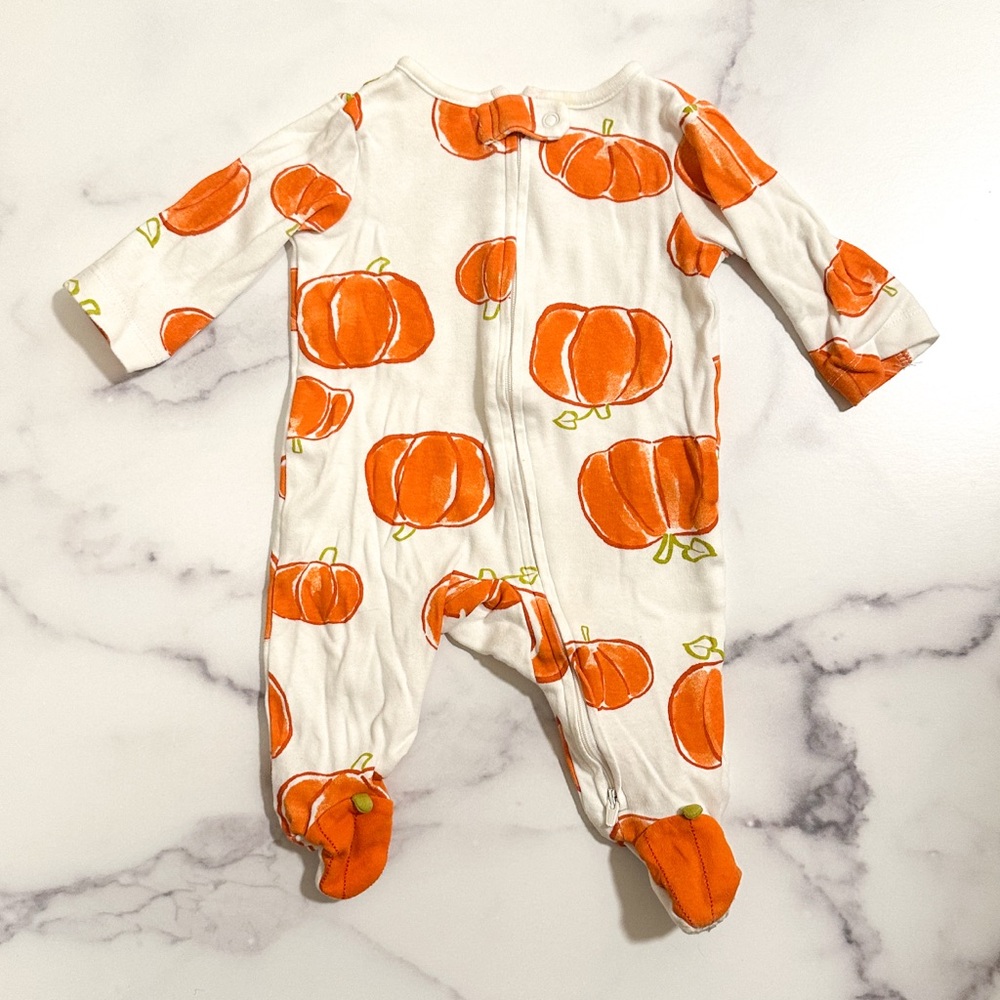Carter's Orange Pumpkin Print Footie